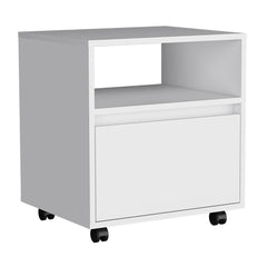 Nightstand Munyochi, One Drawer, White Finish