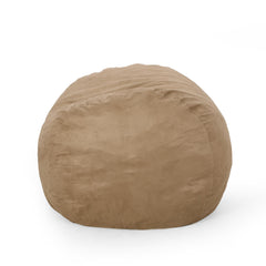 Atlas 6.5 Foot Microfiber Cylindrical Bean Bag, Beige