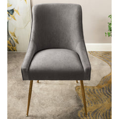 Velvet Dining Chair with Gold Legs, Modern Upholstered Accent Chair, Comfy Side Chair for Kitchen Living Room