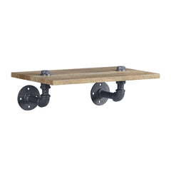 Agamemnon Oak & Sandy Black Finish Wall Rack