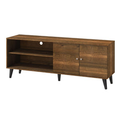 Tale TV Stand for TVs up to 63", with 2 Storage Shelves& 1 Cabinet, Modern Entertainment Centre for TV in Living Room in Brown