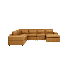 Large Arm Leather Match Upholstery Modular Sectional