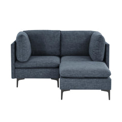 Linen Upholstered Modular Sectional with Metal Legs
