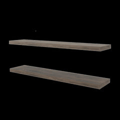 Dark Brown Floating Shelf in Melamine, Set of 2