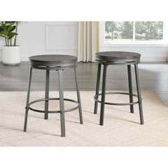 Armageddon Round Dining Table with 4 Swivel Wooden Dining Stools Set