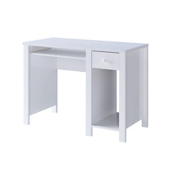 Avalon desk with hutch home office desk 39"W Compact desk Writing Desk Laptop Desk White One drawer Keyboard Drawer Wooden Knob