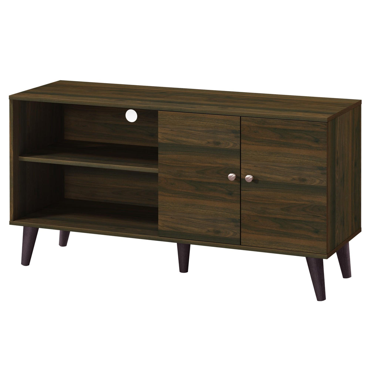 Tale TV Stand for TVs up to 47.3", with 2 Storage Shelves& 1 Cabinet, Modern Entertainment Centre for TV in Living Room in Walnut