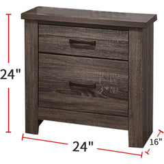 Natural Finish Striking Wooden Nightstand Bedside Table 2x Drawers Storage bedroom Furniture