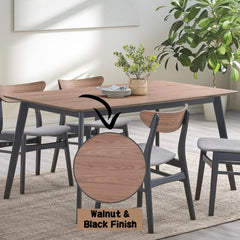 Summit Walnut & Black Finish Dining Table