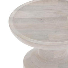 Elysium Solid Mango Accent Table in White Wash