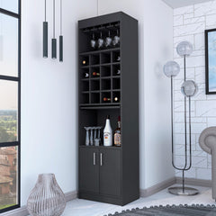 Wenge 16-Bottle 1-Shelf Bar Cabinet