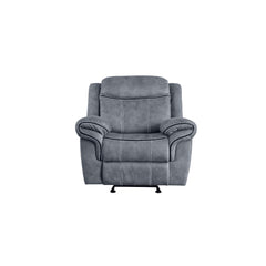 Haven Two Tone Gray Velvet Glider Recliner