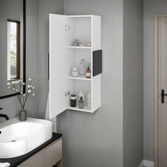Summit Wall-Mounted Single Door Medicine Cabinet with 3 Interior Storage Shleves, Space-Saving Bathroom Storage Organizer with Concealed Shelving