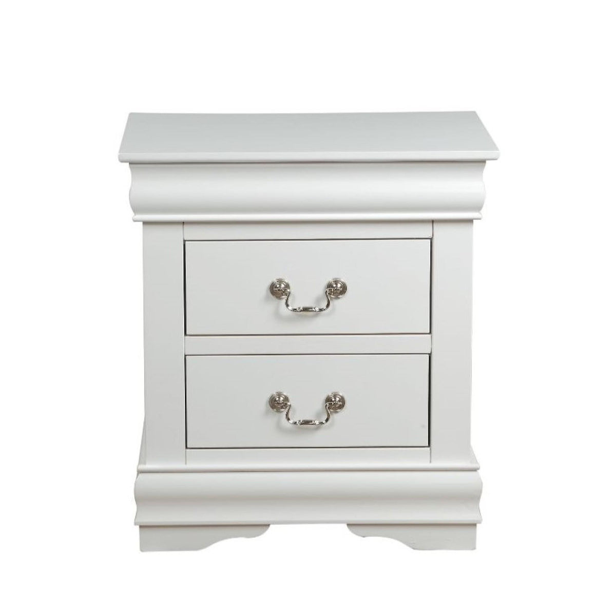 1pc Traditional Classic White Finish 2-Drawers Nightstand Wooden Bedroom Furniture