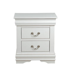 1pc Traditional Classic White Finish 2-Drawers Nightstand Wooden Bedroom Furniture