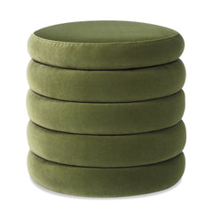 Tale 19" Oversized Round Storage Ottoman, Olive Green Performance Velvet