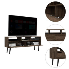 Vista Tv Stand for TV´s up 51", Two Drawers, Three Open Shelves -Dark Walnut