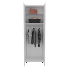 Symphony Armoire, Two Interior Shelves, Rod, Double Door, White