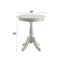 Prometheus White Finish Accent Table