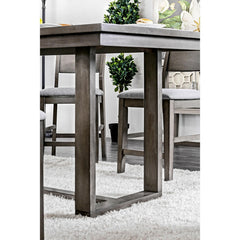 Contemporary Gray 1pc Counter Height Dining Table Solid wood Center Support Beam Table Dining Room Furniture