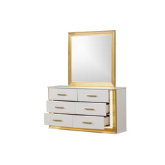 Epimetheus Contemporary Style 6-Drawer Dresser Made with Wood & Gold Finish(Includes Only dresser)