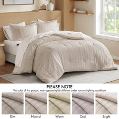 7-Piece Full Woven Striped Comforter Set