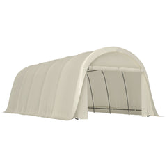 12' x 23.6' Heavy Duty Carport, UPF50+ Portable Garage Car Canopy Tent with Galvanized Frame, Large Door, Beige