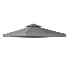 Gazebo Replacement Canopy for Model 01 -0153, 2-Tier Top Cover for 9.8' x 9.8' Gazebo, Charcoal (TOP ONLY)