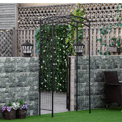7Ft Garden Arch Arbor, Metal Arch Trellis for Climbing Vines, Garden Archway for Wedding, Bridal Party, Ceremony