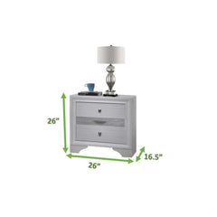 Orion Traditional 2 Drawer Nightstand made with Wood in White