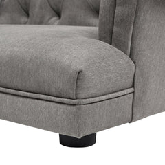 Apollo 36.5" Chesterfield Dog Sofa Bed, Medium, Uptown Gray Stain Resistant High Performance Polyester