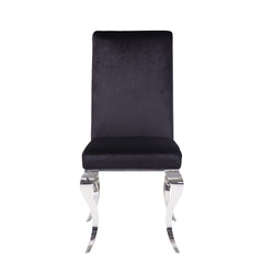 Apex Black Fabric & Stainless Steel Side Chair (Set of 2)