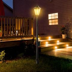 77.25" Solar Lamp Post Light, Outdoor All Weather Protection for Backyard, Black