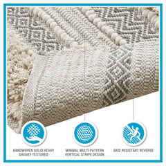 Aegisthus Texture Stripe Bath Rug Grey 20x32"