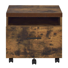 Pluto Oak and Black 1-Drawer File Cabinet
