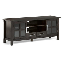 Eden 60 inch Wide Solid Wood TV Stand in Hickory Brown For TVs up to 65 inches