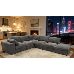 Corduroy Reversible Modular Sectional