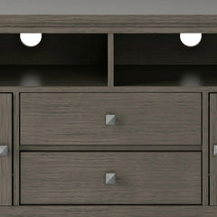 Gallery 72 inch Wide Solid Wood TV Stand in Farmhouse Grey For TVs up to 80 inches