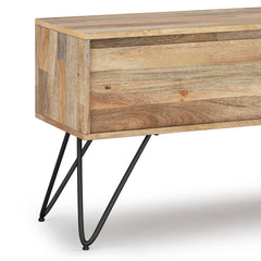 Nova 68 inch Wide Solid Mango Wood TV Stand in Natural For TVs up to 75 inches