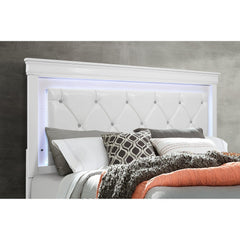 CHRONICLE WHITE QUEEN BED WITH LED