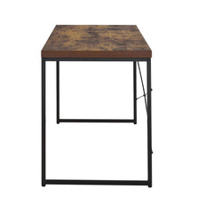 Industrial Style 1pc Writing Desk Wooden Weathered Oak Finish Black Metal Frame Laptop Table Home Office Furniture