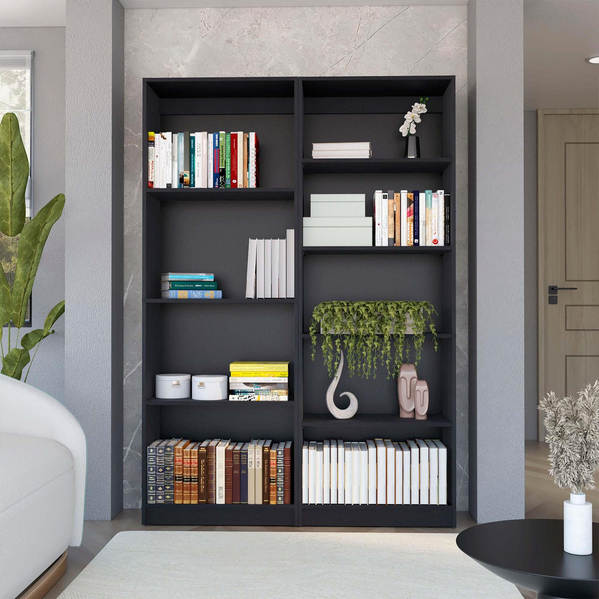 Wenge 2 Piece Living Room Set with 2 Bookcases