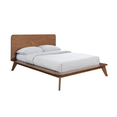 Fable Color Eastern King Size Bed Solid wood Veneer 1pc Platform Bedframe Mattress Ready Mid-Century Modern Style