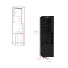 Asteroid Bar Cabinet Atanasio, Living Room, Black