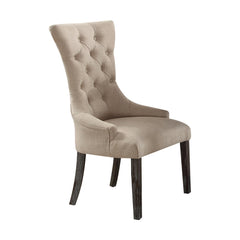 Asgard Beige Linen & Weathered Espresso Finish Side Chair (Set of 2)
