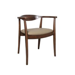 Rhea Dining Side Chair Set of 2, Modern Armchairs, Brown Rubberwood