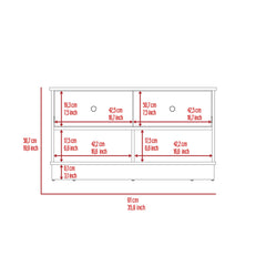 Saturn Storage Bench, Two Open Shelves, Two Drawers -Black