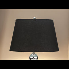 2pc Modern Sleek Table Lamp Reflective Spheres Catch the Eye Black Silver
