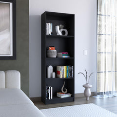 Bookcase with Spacious Tier-Shelving Design, Black