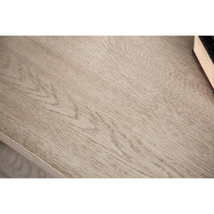 Modern Style 1pc Oval Coffee Table With Attached Casters Rubberwood Structure Open storage Oak Finish
